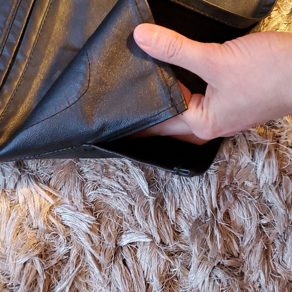 Vintage reversible black leather and suede coat - Picture 11 of 14